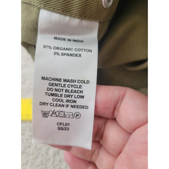 NWT Quince Organic Stretch Cotton Twill Relaxed Overalls Women Small Olive - Picture 11 of 11
